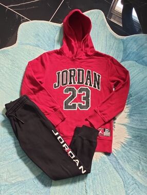 Jordan Red & Black 23 Hoodie with Black Jordan Joggers